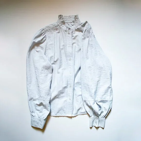 Puff Sleeve Button-Up - Picture 1 of 4